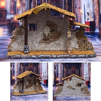 【新品】Fontanini キリスト降誕 （馬小屋と五体セット）クリスマス 伊製 フォンタニーニ ネィティビティの置物 イエスキリストご降誕